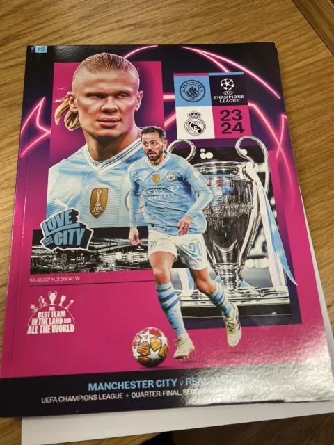 Manchester City v Real Madrid UEFA Champions League Match Programme 17.4.24