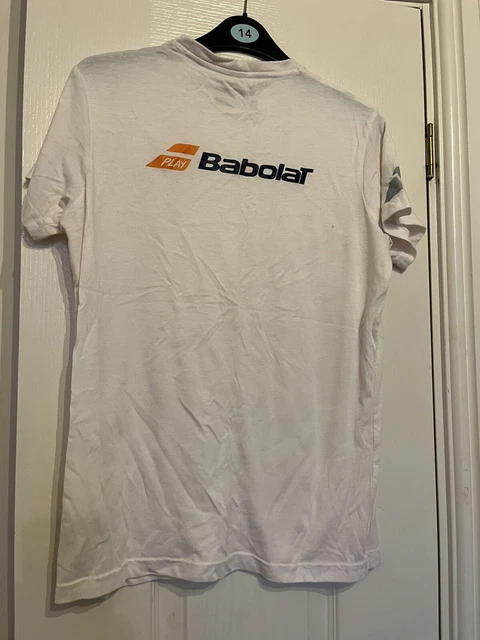 T-shirt sportiva bianca ragazzo Babolat età 12-14 anni cotone
