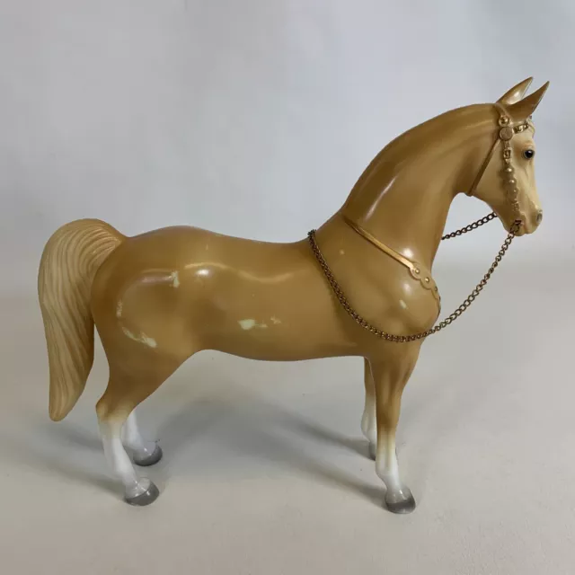 Breyer #57 Palomino Western Horse Chain Reins Gold Accents Scuffs Marked Usa