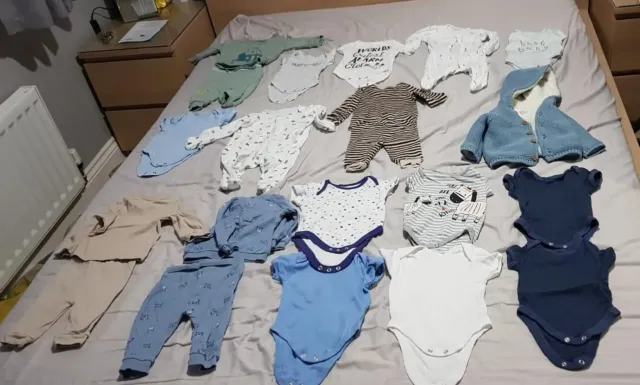 Boys Toddler Newborn Baby Clothes Bundle 0-3 Months Boy Joblot