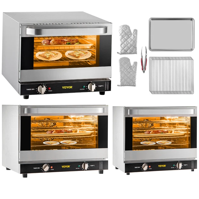 VEVOR COUNTERTOP CONVECTION Oven Commercial Toaster Baker Stainless 19