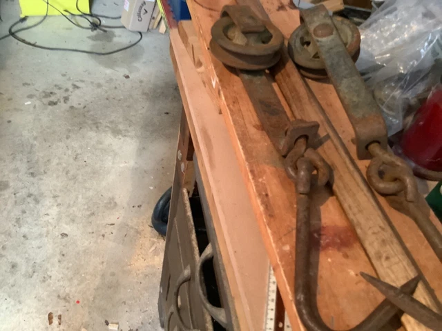 MEAT  hooks vintage possible door rollers? 3