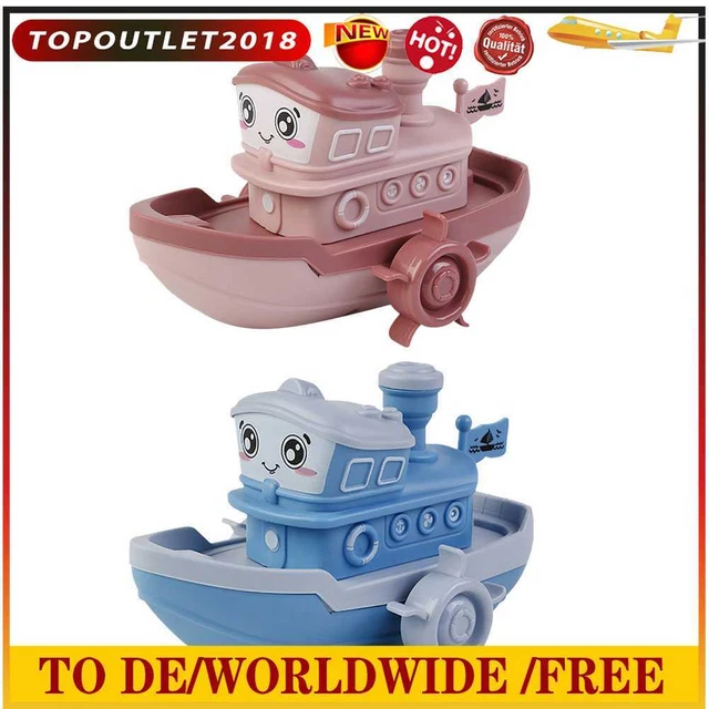 Cartoon Ship Wind Up Clockwork Boat Toy Kids Baby Bath Water Educational Toys