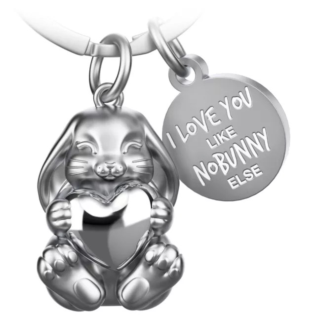 Hase Schlüsselanhänger "Bunny" mit Gravur "I love you like nobunny else" 3