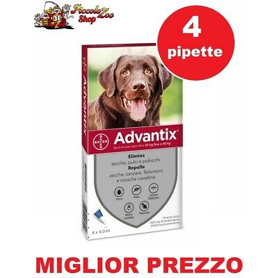 Bayer Advantix 25-40 kg 4 pipette antiparassitario per cani oltre 25 kg