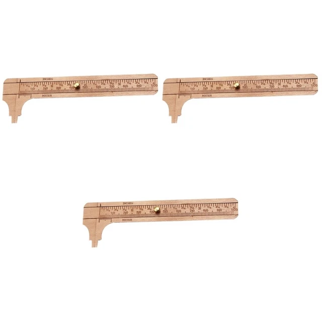 3 pz calibro antico calibro tascabile in ottone borsa strumento