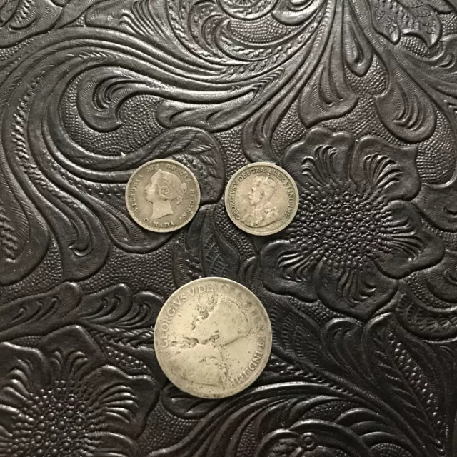 Canadian Silver Coins 1888, 1917, 1918.