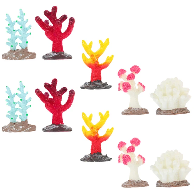 10 Pcs Artisanat En Résine Plantes D'aquarium Décorations Mini-ornements