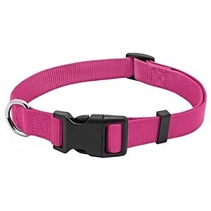 Paquete de 3 - Cuello de perro, ajustable, nailon rosa, hebilla cuádruple, 1x18 a 26 pulgadas. -PE2240
