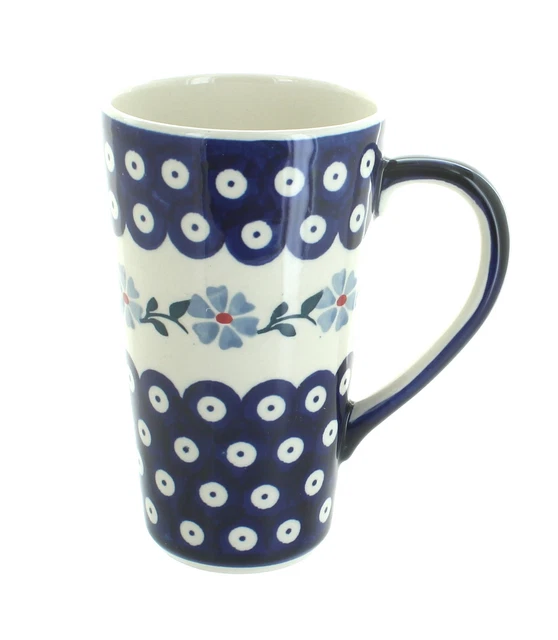 Blue Rose Polish Pottery Blue Violet Large Coffee Mug