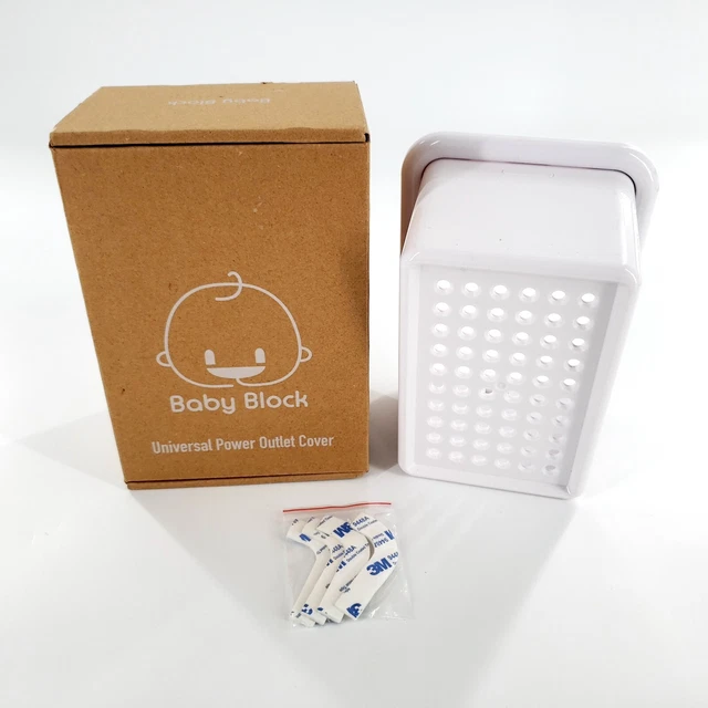 Baby Block Universal Power Outlet Cover Box Fits Large AC Adapters New Open Box