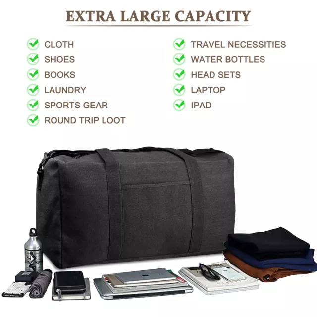 Military Canvas Duffle Gym Bag Sports Travel Luggage Handbag Tote Shoulder Bag 2
