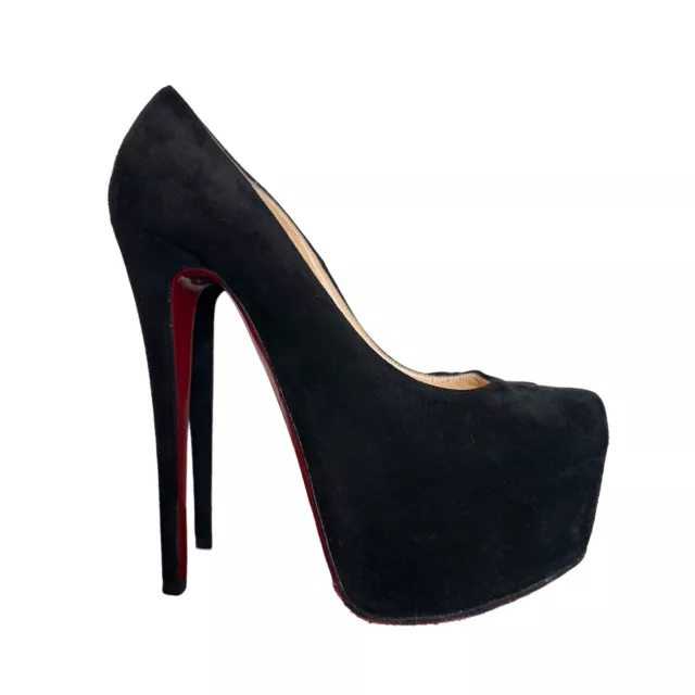 Christian Louboutin Women's Sz 36 US 6 Daffodile 160 Black Suede Pumps Heels