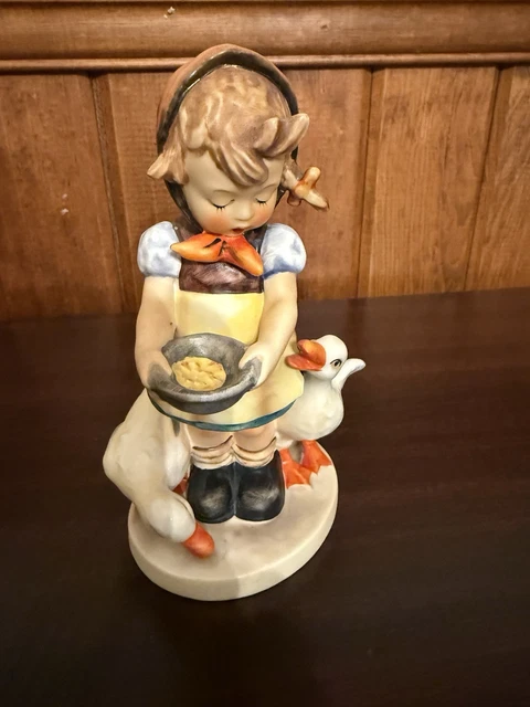 Figurine De Noël Vintage Hummel - Fille Avec Bol Et Canard - 10 Cm