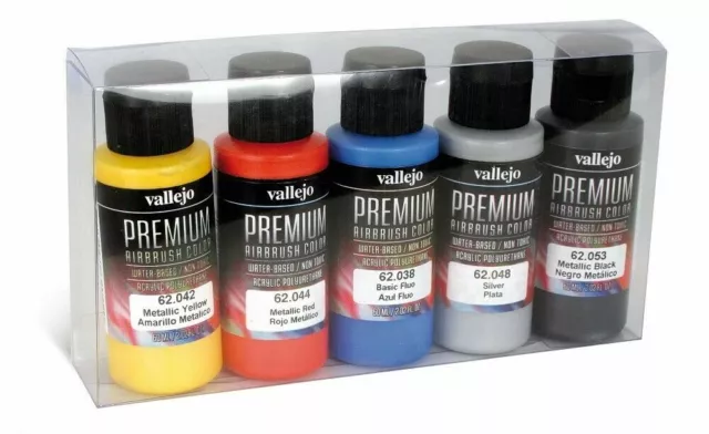 AV Vallejo Premium Color - 60ml Set Metallic Paint 5x60ml bottles VAL62103