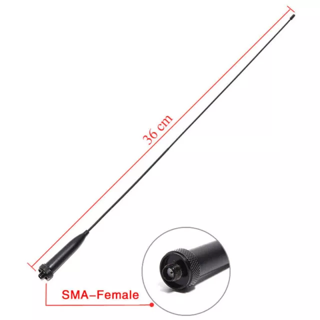 36cm 144/430MHz Flessibile Dual Band VHF/UHF SMA-Antenna Radio Femminile Universale