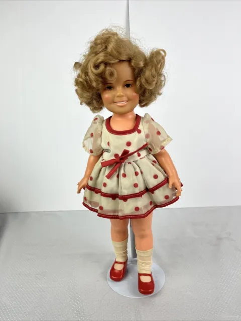 Vintage Ideal 1972 SHIRLEY TEMPLE DOLL STAND UP & CHEER Doll Red Polka Dot Dress