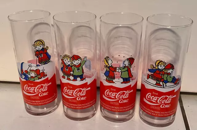 Coca Cola Gläser-Set - Vintage - "Lillehammer - Olympische Spiele" 1994