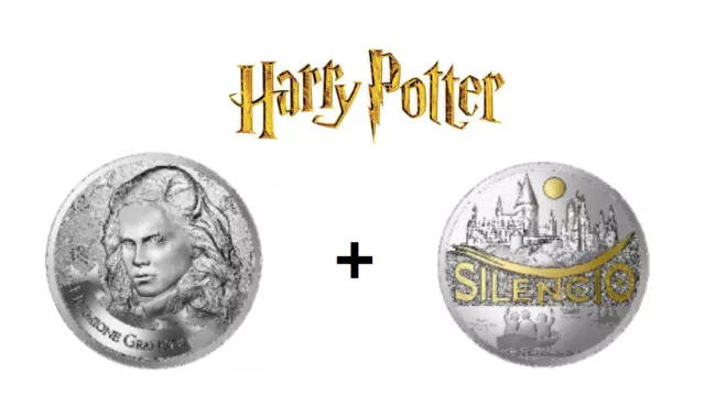 Lot 2 Mini Médailles Monnaie de Paris Harry Potter 2021 - Hermione + Silencio