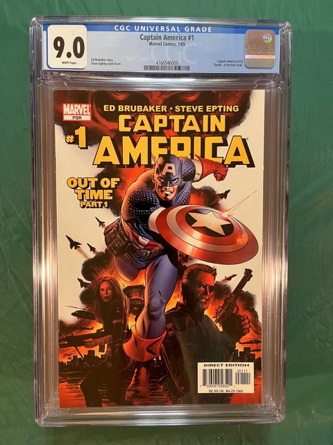 Captain America#1 (2005) Cgc 9.0 Wp Ed Brubaker~Steve Epting~Marvel!
