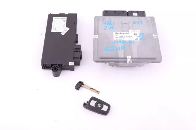 BMW 1er E81 E87 LCI N43 116i 2.0 Benzin ECU Kit 7595179 DME CAS3 Schlüssel 2