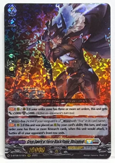 Cardfight Vanguard Great Sword of Fierce Black Flame, Obscudeid D-BT08/015EN RRR