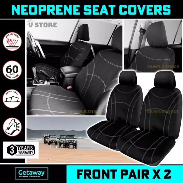 Getaway FRONT Neoprene Seat Covers For Nissan Patrol Y61 GU ST 10/2004-10/2017