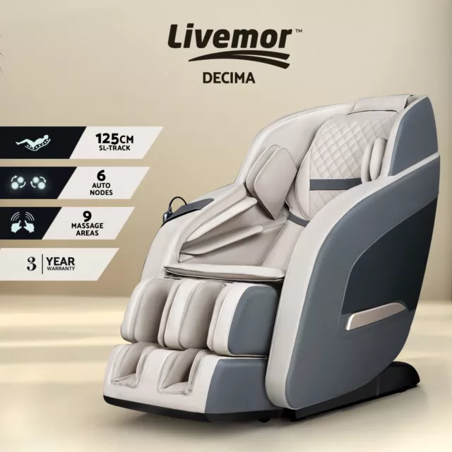 Livemor Massage Chair Electric Recliner SL-track Shiatsu Leather Massager Decima