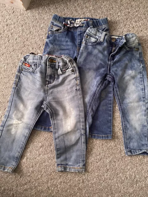 Boys 3 x Blue Denim Jeans Bundle Size 2 EUC