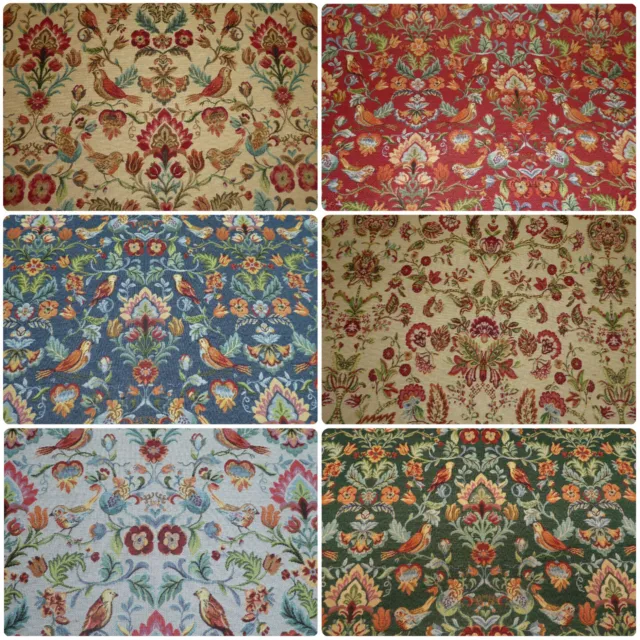 WILLIAM MORRIS STYLE TAPESTRY FABRIC Upholstery Cushion Curtain (Five colours)