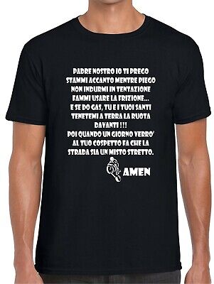 t-shirt per uomo preghiera del motociclista Maglietta divertente da moto raduno