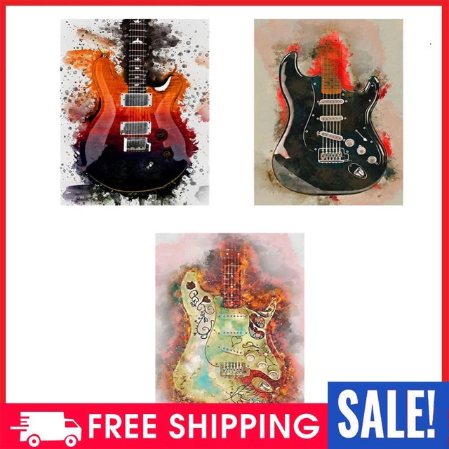 GUITAR OIL PAINT By Numbers Kits Picture Decoration for Adults
