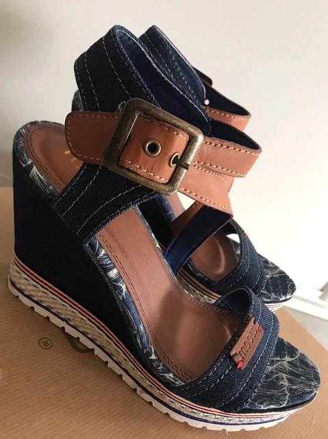 Sandales plateforme effet corde sale