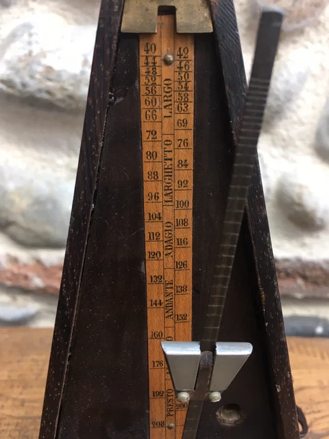 Maelzel Metronome 1880 Ancien Old   XIXe Bois Musique Instrument Marqueterie 9