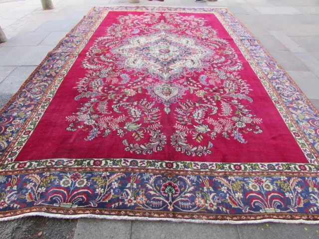 Vintage Worn Tradicional Mano Hecho Oriental Reds Lana Grande Alfombra 470x298cm