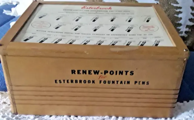 Vintage Esterbrook Fountain Pen Wooden Display Case Collectors! 11 X 12 X 7"