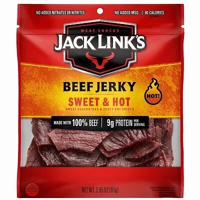 Confezione da 8 - manzo jerky, dolce e caldo, 2,85 once -10000007616