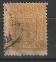 1863 Norvegia Norge Stemma Leone Rampante 1 V Un. 6 Usato Mf77643