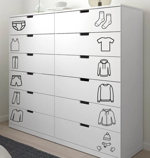 Etichette vinile adesivi per bambini bambini cassetti mobili organizzare vestiti