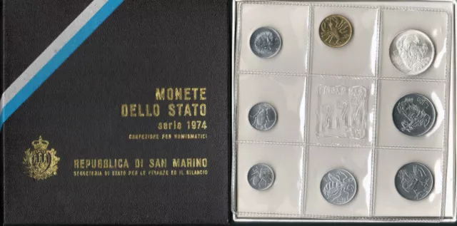 SERIE DIVISIONALE FDC ZECCA 1974  REPUBBLICA SAN MARINO L. 500 argento