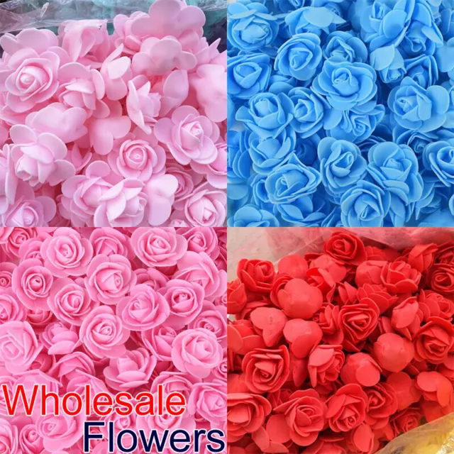 500 Foam Mini Roses WHOLESALE Heads Buds Small Flowers Wedding Home Party UK