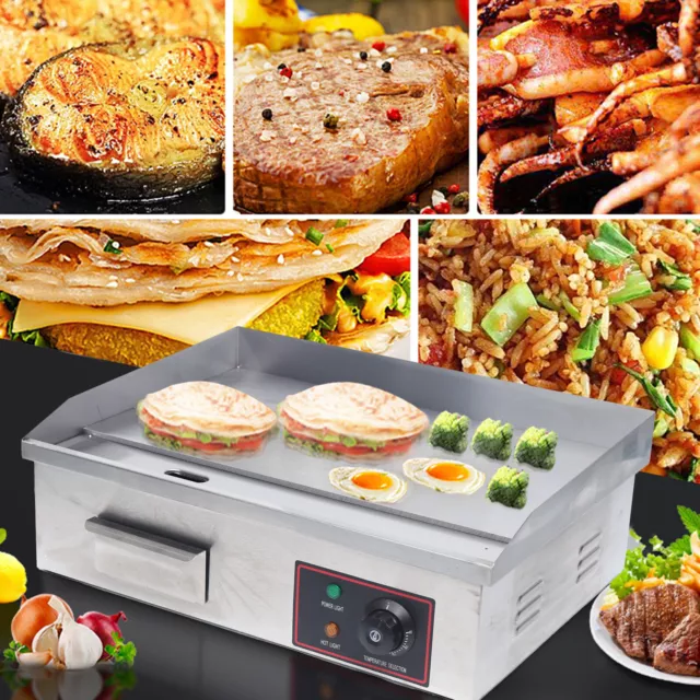 3000W 22& COMMERCIAL Electric Griddle Flat Top Grill Hot Plate BBQ ...