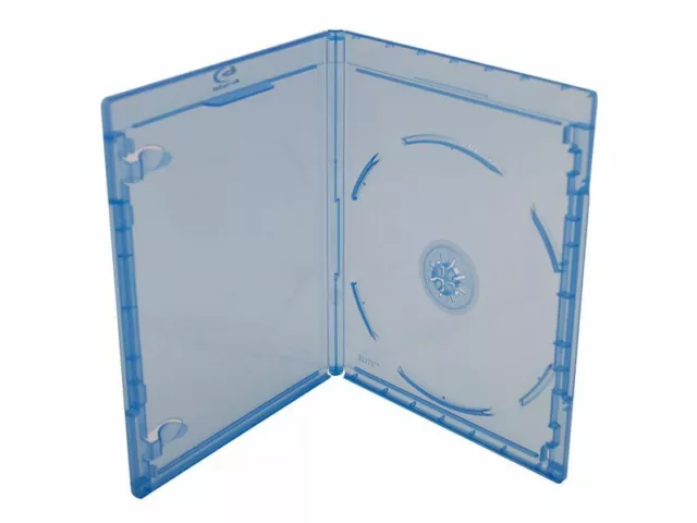 20x Elite Blu Ray Hüllen Blau Transparent 1 fach Leerhülle DVD Case 11mm Slim