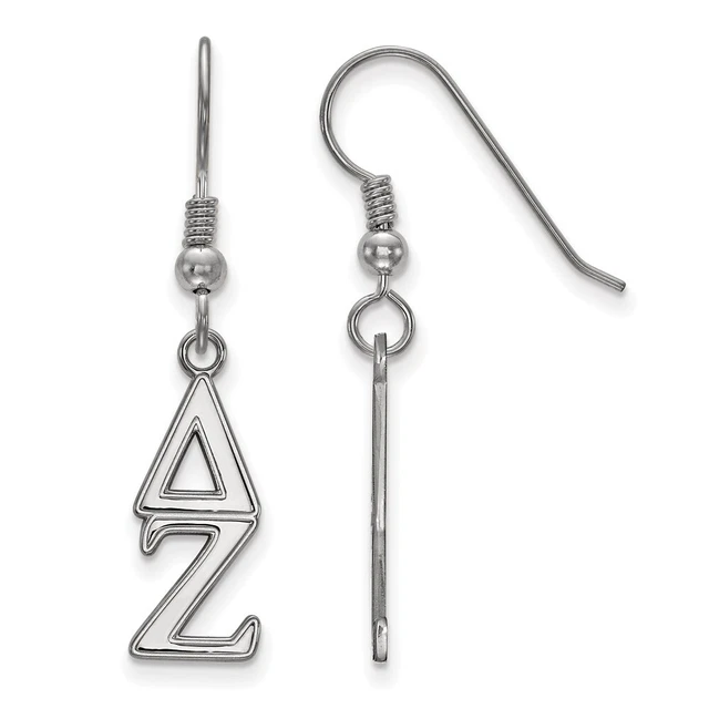 Sterling Silver Delta Zeta Dangle Small Earrings