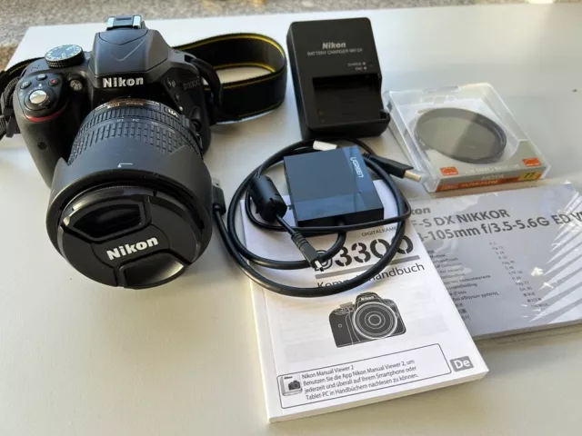 Nikon D D3300 24.2 MP SLR-Digitalkamera - Schwarz (Kit m/ AF-S DX 18-105mm...
