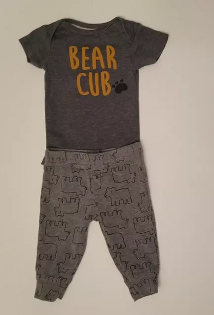 Gerber/Carter's Baby Boy 2-Pc Bear print Bodysuit & Bottoms/Pants Size 3 months