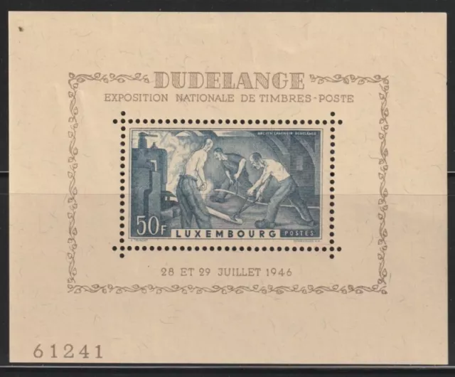 Luxembourg    1945    Sc #  B 130   s/s    MNH    $15