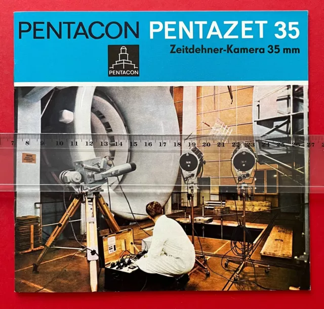 DDR Reklame Prospekt VEB Pentacon Dresden 1968 PENTAZET 35 mit Interflug( F22351