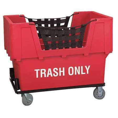 Zoro Select N1017261-Red-Trash Material Handling Cart,Red,Trash Only