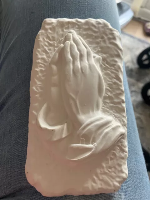  praying hands .religious wall plaque mould religious 6x3 inches jesus loves 